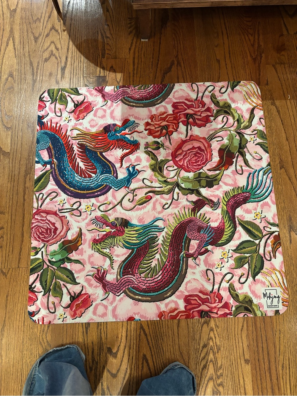 Floral Dragon mahjong mat